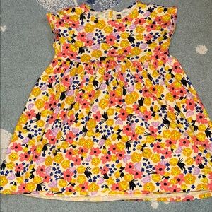 Tea Collection Yellow Floral Cotton Babydoll Dress - Size 7